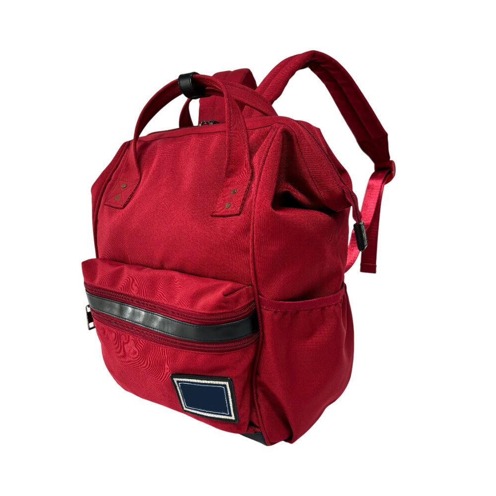 Red large-capacity diaper bag/backpack, multi-functional mother and baby travel storage bag