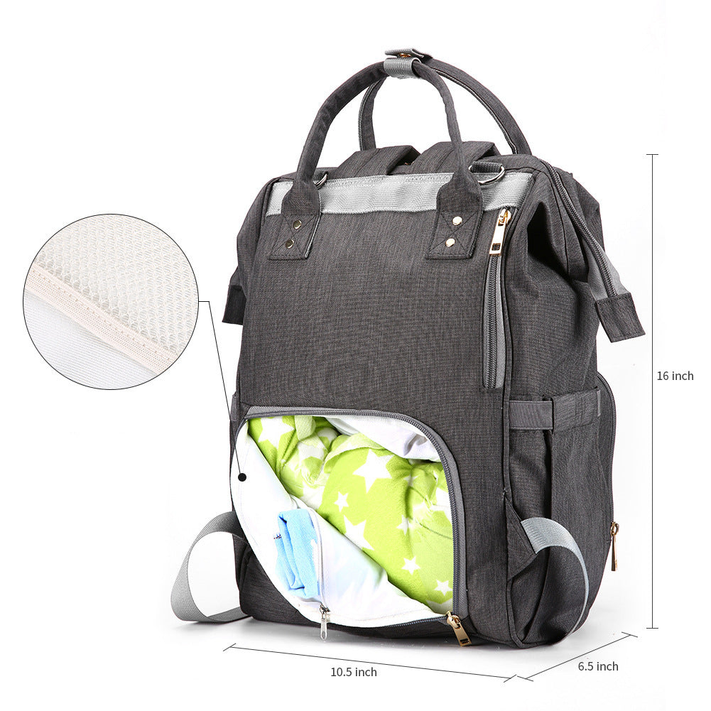 Multifunctional large-capacity diaper bag/backpack, baby bottle organizer for outings